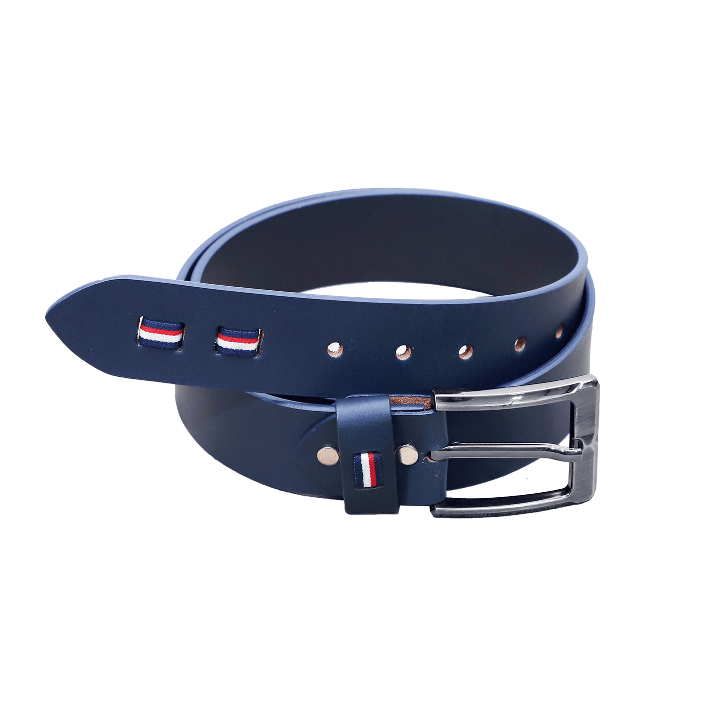 Twin Patch Royal Blue Leather Belt - Eloq